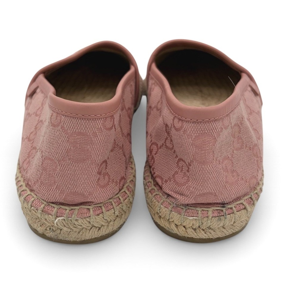 Gucci‎ GG Monogram Canvas Espadrilles 38.5 Pink Logo Slip On Flats Spain Luxury - Picture 6 of 11